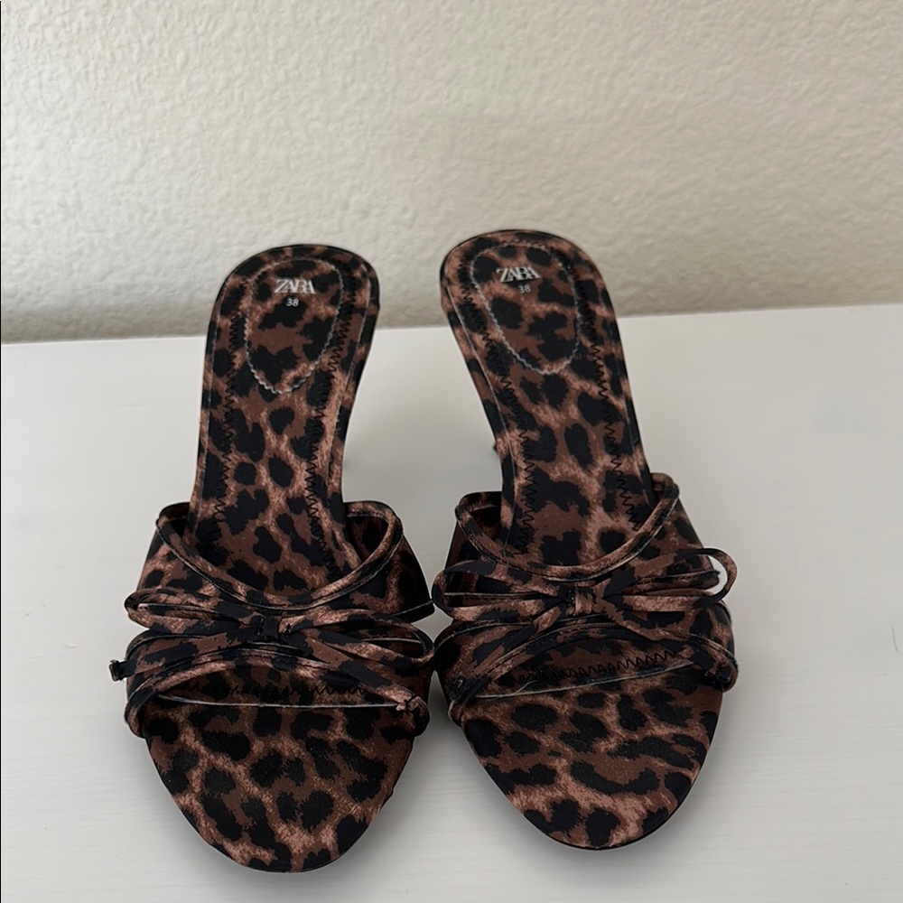 Zara Animal Print Heeled Sandal
